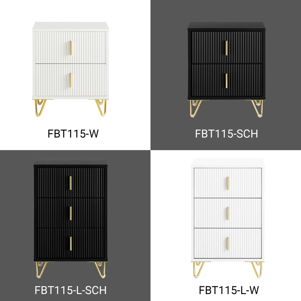 Mesita de noche SoBuy FBT115-L de 3 cajones para cama con somier, mesa auxiliar para sofá, mesa de centro, mesa para teléfono, mesita de noche