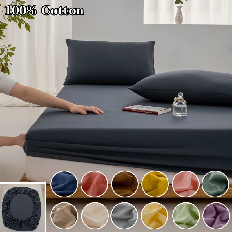 Sábana bajera ajustable 100% algodón con banda elástica antideslizante para colchón de 140/160/180/200 cm, apta para camas individuales, dobles, queen y king.