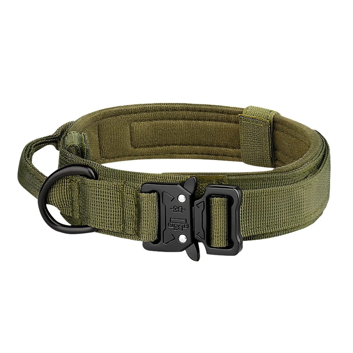 Collar táctico para perros de exterior con hebilla metálica, transpirable, de nailon, para entrenamiento de perros medianos y grandes.