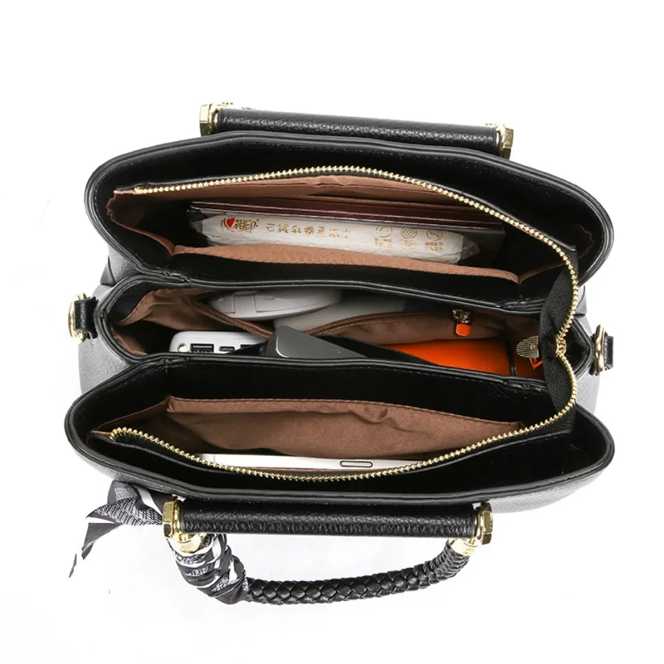 Bolsos de hombro y bandoleras de lujo de diseñador para mujer. Bolsos de mujer con asa tejida y bufanda de piel sintética de alta calidad. Bolsos de mano informales tipo tote.