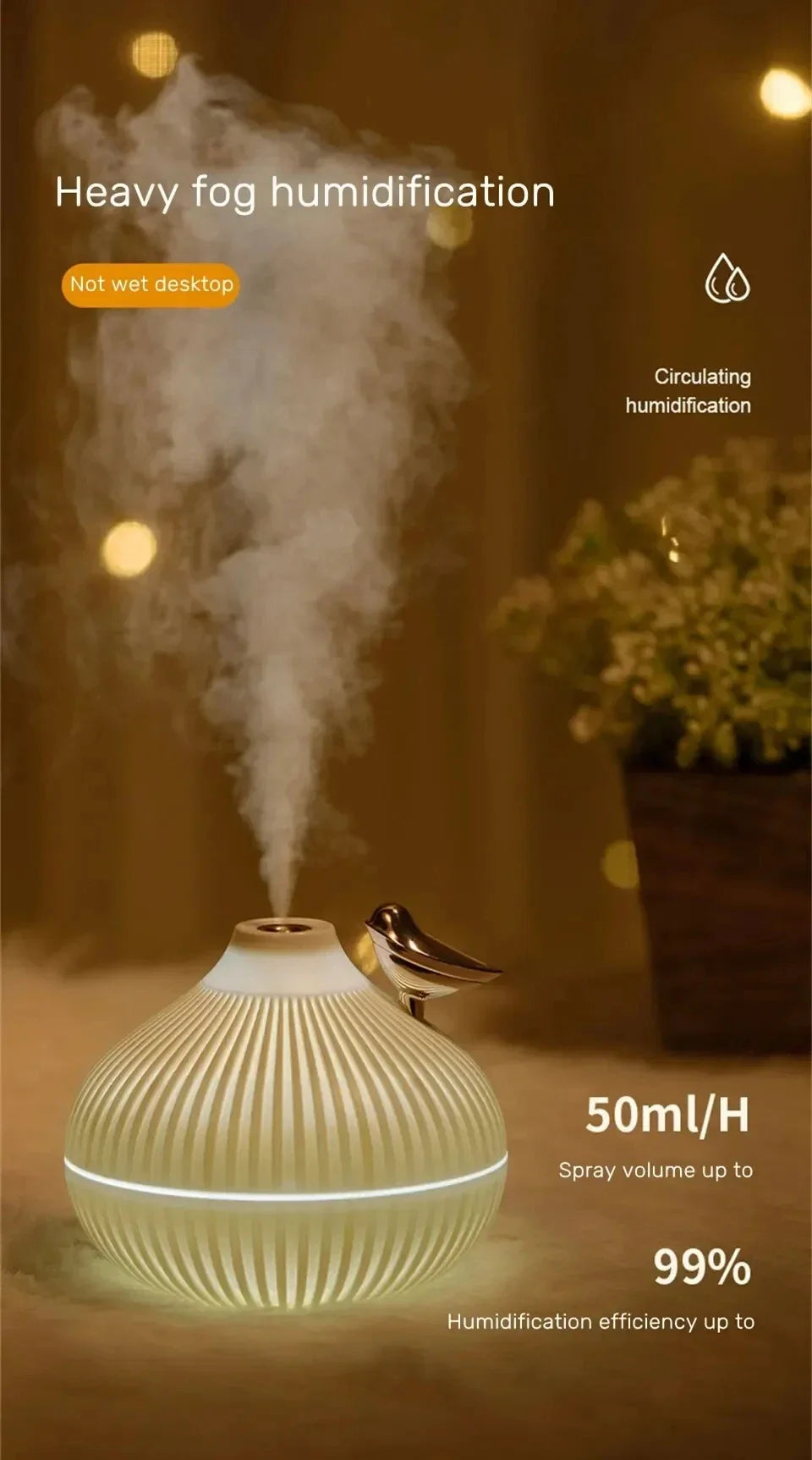 Humidificador portátil con aroma, diseño creativo en forma de cebolla, difusor de aire eléctrico USB, esencial para el coche, el hogar, el dormitorio y los viajes.