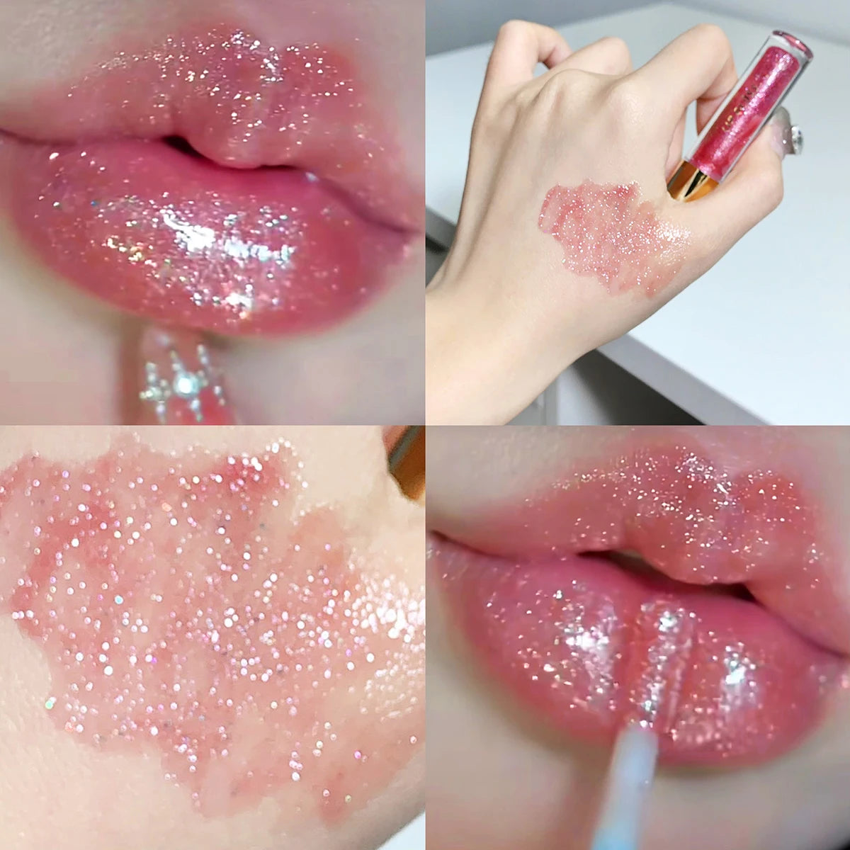 Brillo labial hidratante, voluminizador y brillante, glaseado labial con efecto espejo y brillo a base de agua, aceite labial hidratante para unos labios carnosos.