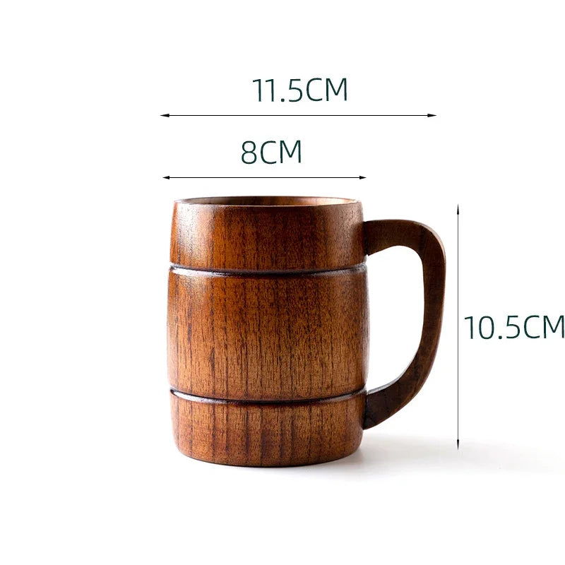 Tazas de madera grandes hechas a mano con madera de abeto natural. Tazas para cerveza, té, café, leche y agua. Artículos de cocina y bar.