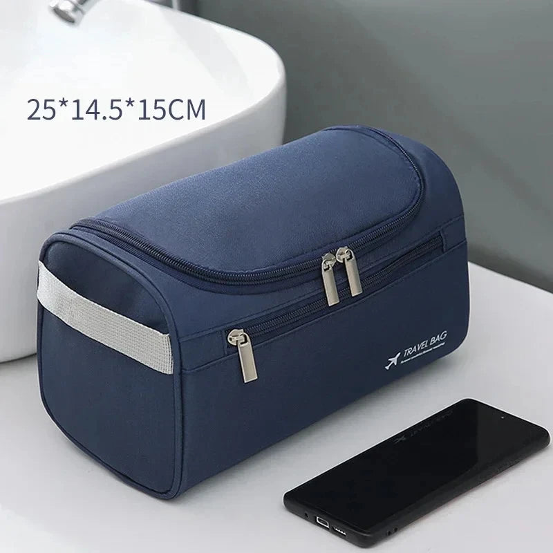Neceser de cuero para hombre y mujer, neceser colgante para hombre, neceser de viaje, neceser grande para cosméticos.