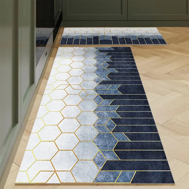 Alfombra para el suelo de la cocina, el dormitorio, la sala de estar, la mesita de noche, el pasillo, la alfombra suave lavable, antideslizante, el felpudo de entrada del baño.