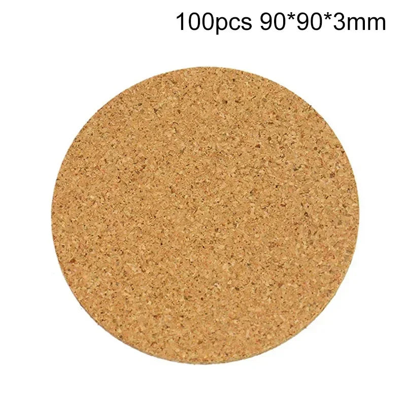 50/100 posavasos de corcho natural para tazas, manteles individuales para mesa, accesorios de cocina, posavasos redondos para tazas de café y té, decoración de escritorio