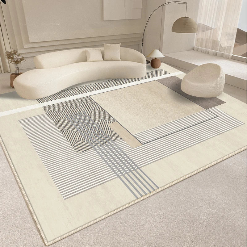 Alfombra de estilo moderno para sala de estar, alfombra mullida y suave para dormitorio, diseño abstracto, alfombra de felpa, alfombra gruesa para el hogar.