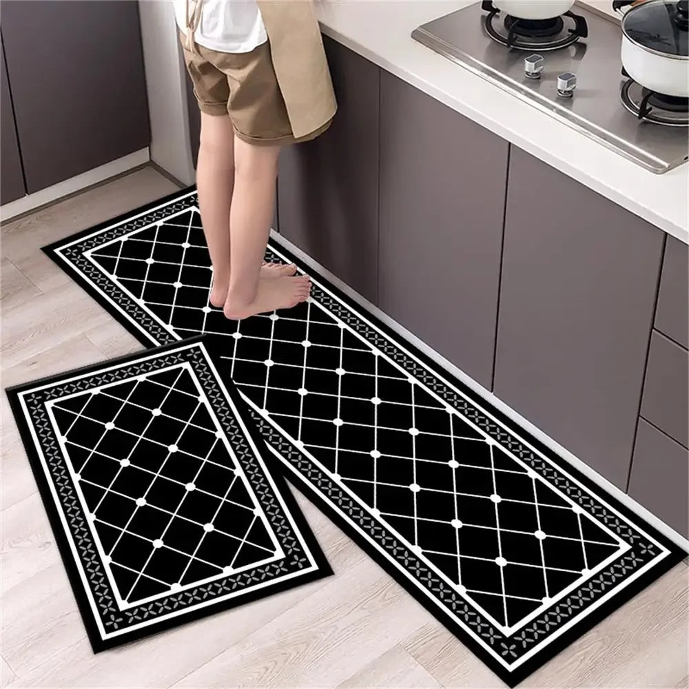 Alfombra para el suelo de la cocina, el dormitorio, la sala de estar, la mesita de noche, el pasillo, la alfombra suave lavable, antideslizante, el felpudo de entrada del baño.