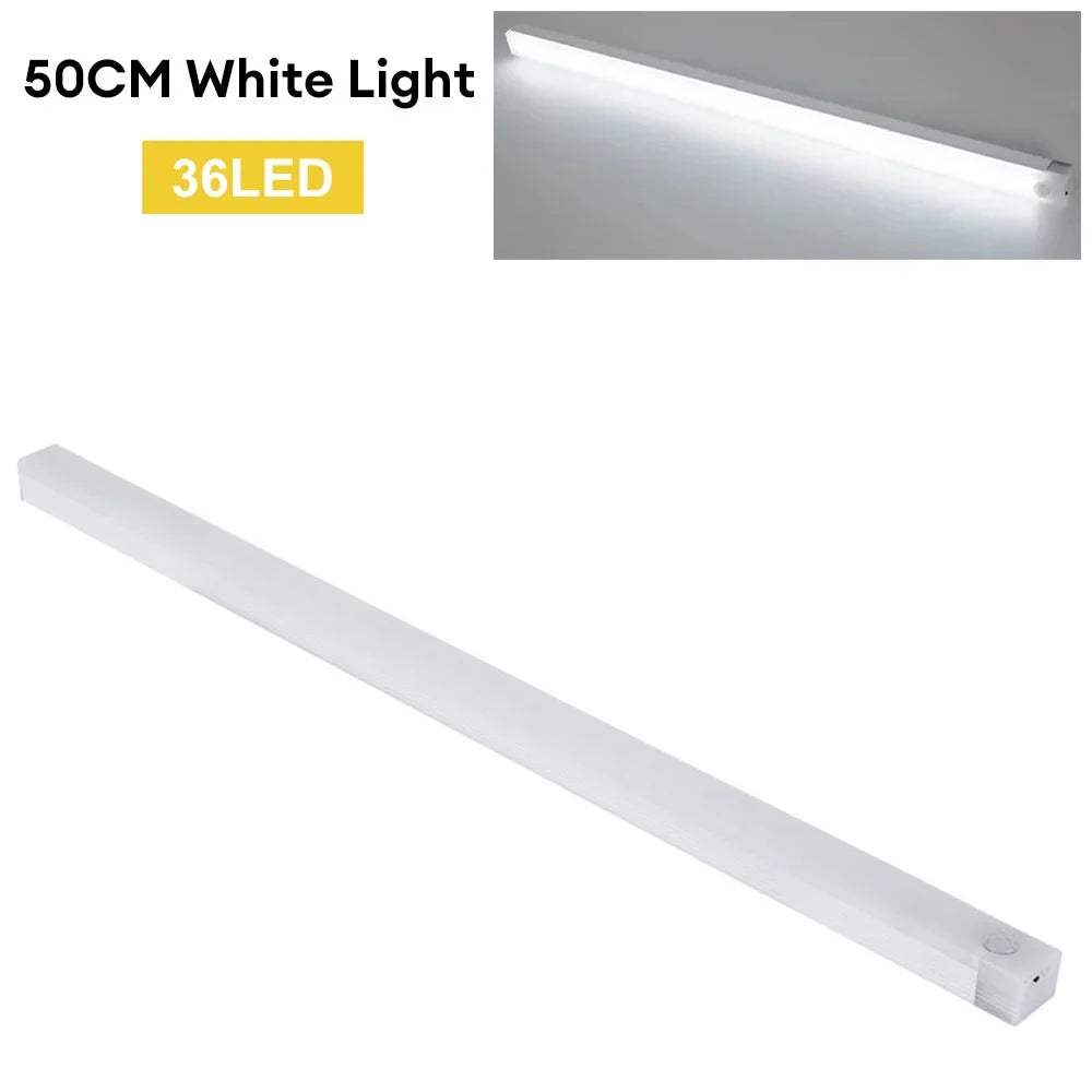 Luz LED con sensor de movimiento, luz nocturna LED inalámbrica recargable tipo C, lámpara para armario, lámpara de armario, retroiluminación de escalera para cocina.