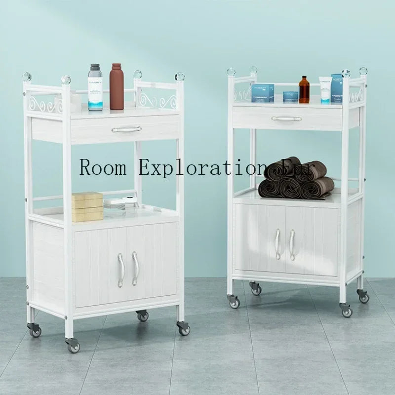Beech Trolley Salon Hair Equipment Wheels Spa Beauty Furniture Machine Laser Black Roulette Storage Hairdressing Stainless Steel