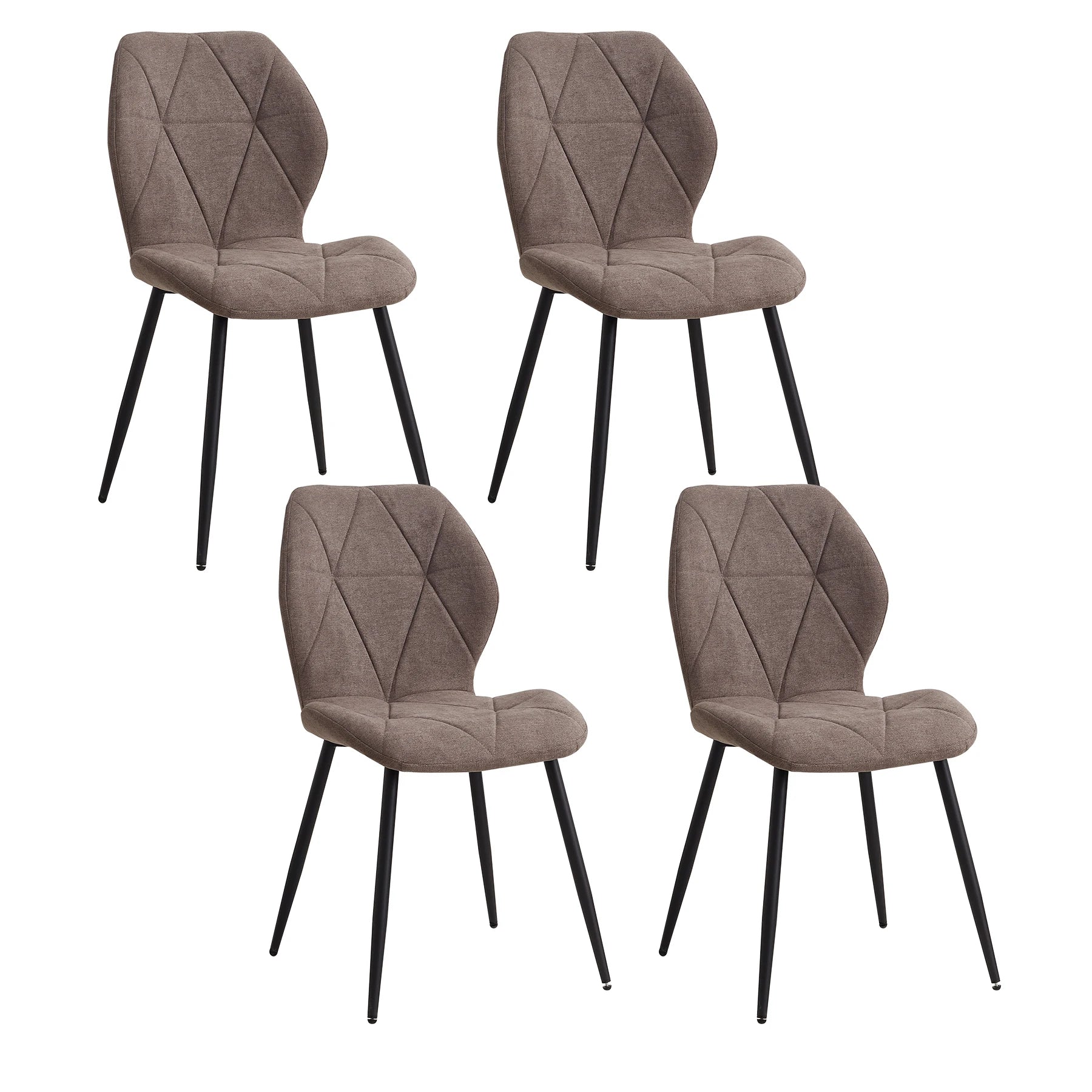 Juego de 2/4/6 sillas de comedor EGOONM, tapizadas en tela de lino acolchada, con patas de metal, ideales para balcón, restaurante o comedor.