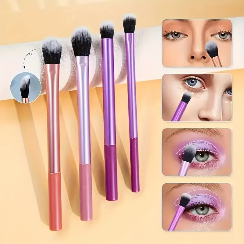 Kit de 8 brochas de maquillaje de pelo sintético suave para base, colorete y sombra de ojos. Herramientas de maquillaje cosmético.