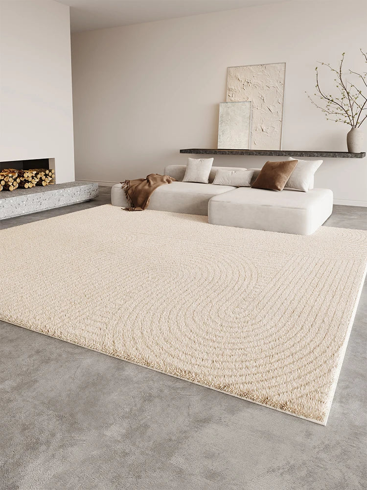 Alfombra de aseo suave y mullida, estilo crema, para sala de estar, alfombra grande para dormitorio, alfombra de suelo gruesa y afelpada.