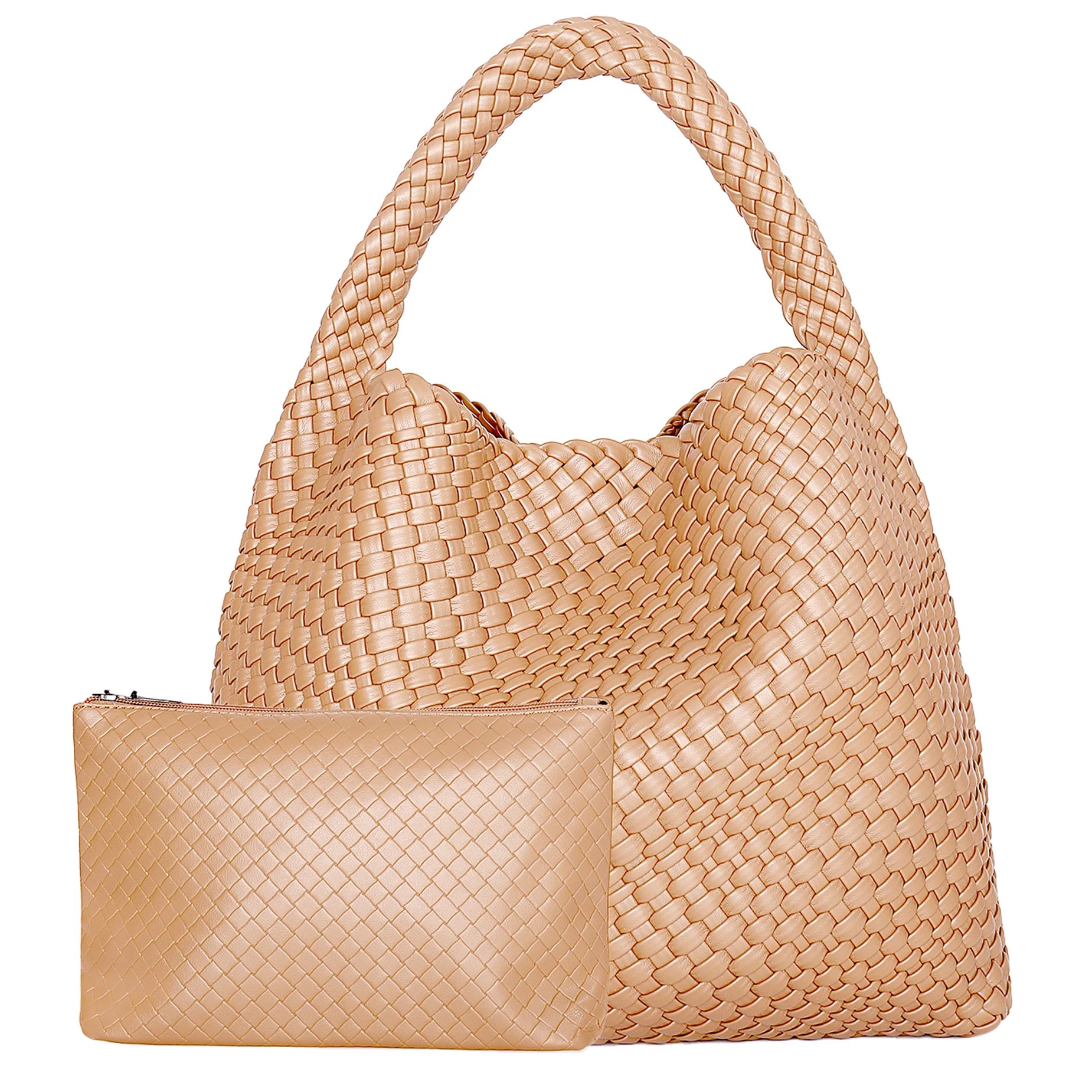 Bolso tote tejido para mujer, bolso de mano grande tejido, bolso de hombro de cuero suave, bolso de compras para el trabajo, bolso tote de playa de verano con monedero