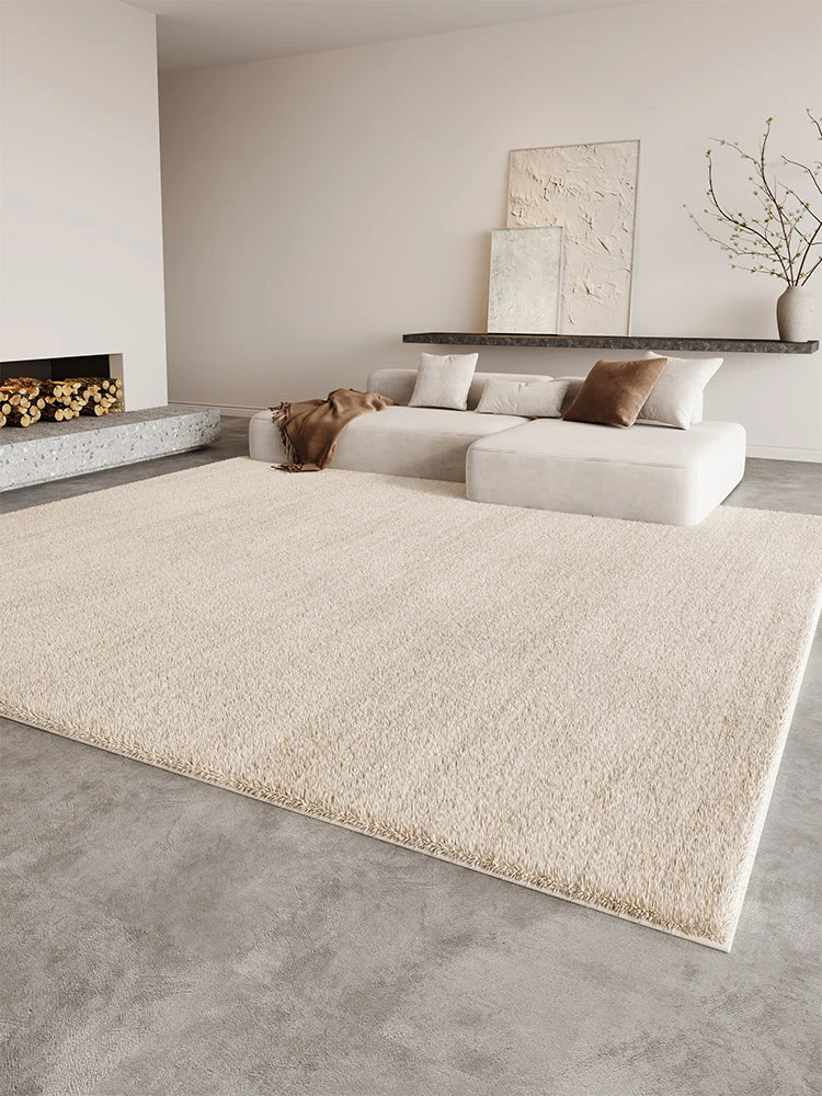 Alfombra de aseo suave y mullida, estilo crema, para sala de estar, alfombra grande para dormitorio, alfombra de suelo gruesa y afelpada.