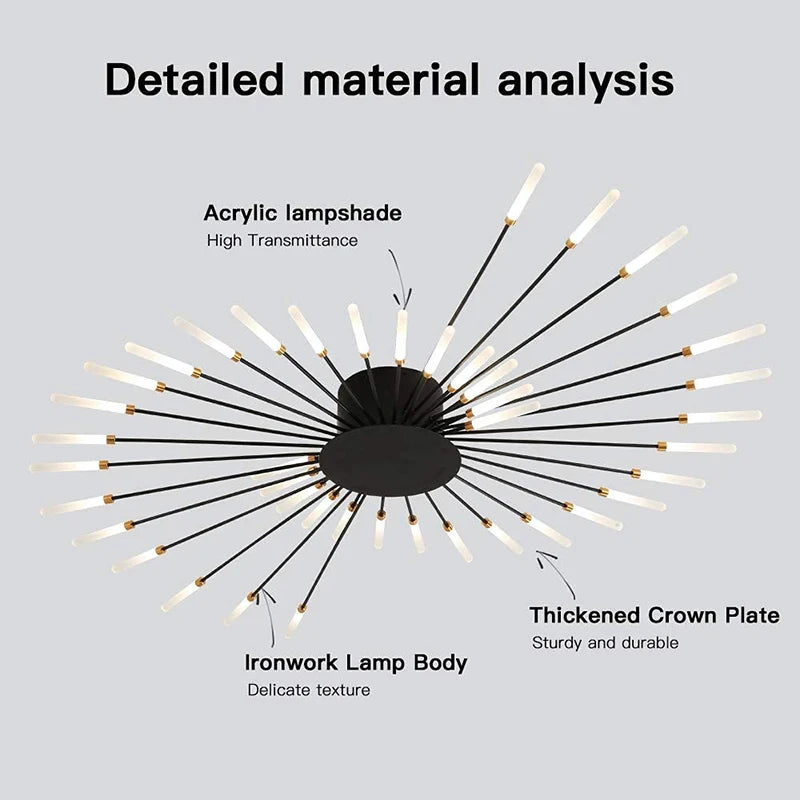 Lámpara de techo LED con forma de flor de diseño nórdico para comedor y sala de estar, iluminación Sputnik para decoración del hogar, cocina, dormitorio infantil, lámpara de araña
