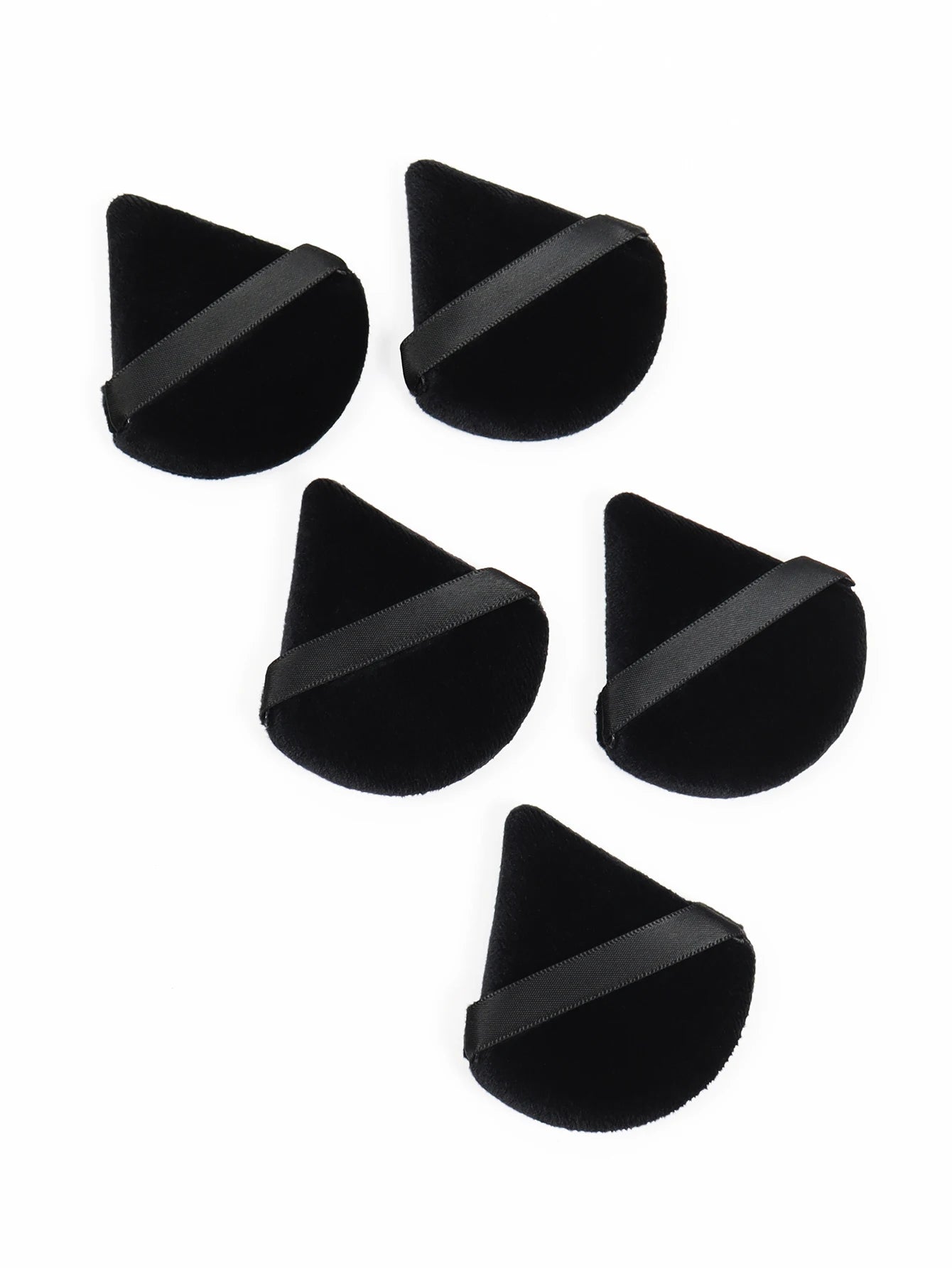 Esponja de maquillaje facial triangular negra con borla, esponja de terciopelo suave para cosméticos, esponja mezcladora de maquillaje para base de maquillaje, acceso al maquillaje