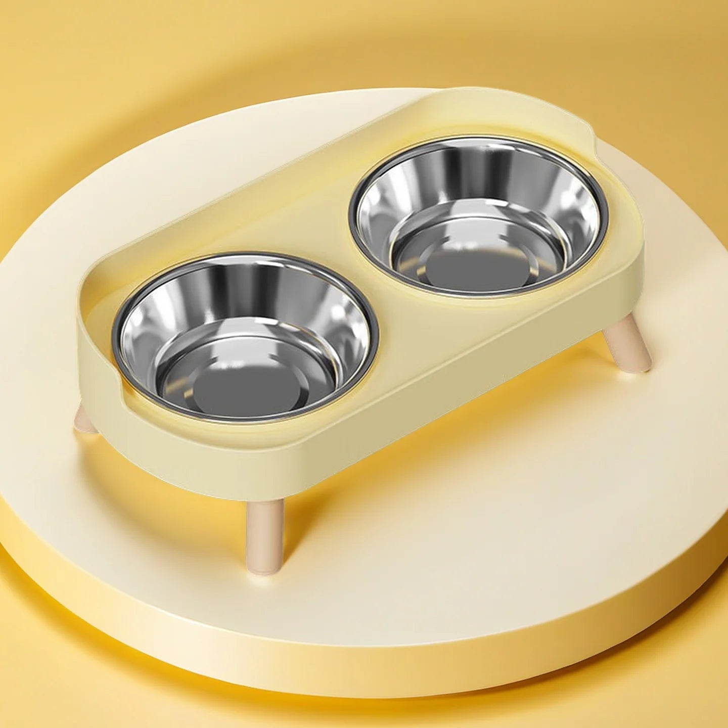 Comedero elevado colorido para mascotas Dopamine: dos cuencos de acero inoxidable con soporte para el cuello - Estación de comida y agua de moda para mascotas
