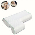 Almohada arqueada para parejas con espuma viscoelástica transpirable de rebote lento, almohada para dormir que protege las manos y el cuello, evitando la presión.