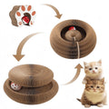 Rascador plegable para gatos con cascabel y hierba gatera - Juguete de cartón multinivel para gatitos, afilador de garras duradero