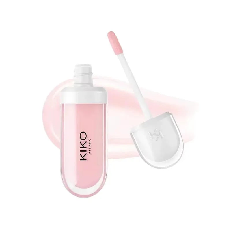 KIKO 3D Liquid Lip Glaze Brillo labial transparente Lápiz labial con efecto espejo Labios nutritivos, brillantes y voluminosos que no se desvanecen Maquillaje con pasta de frijoles y té con leche