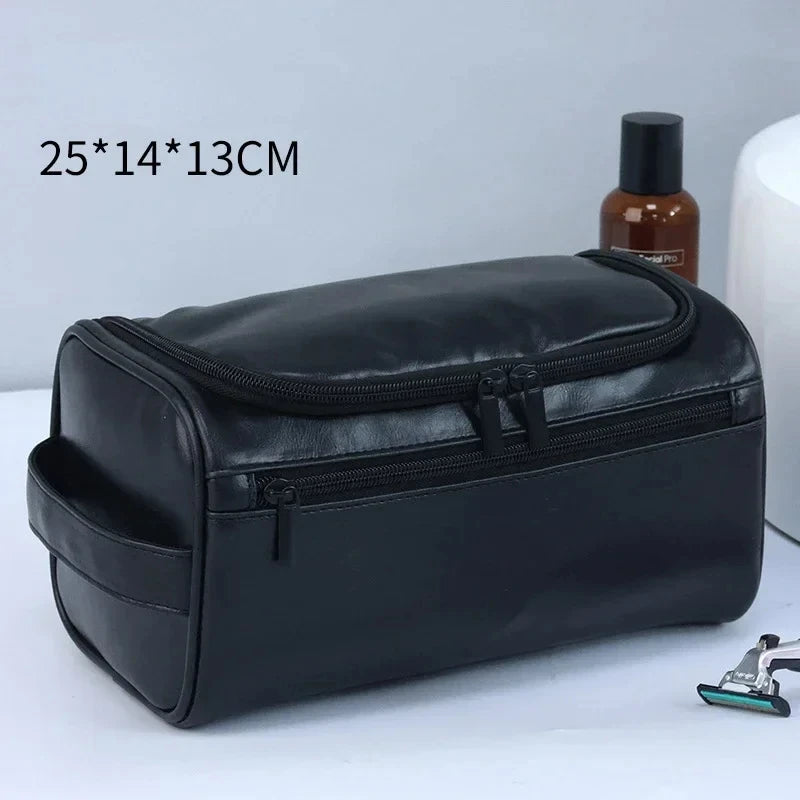 Neceser de cuero para hombre y mujer, neceser colgante para hombre, neceser de viaje, neceser grande para cosméticos.