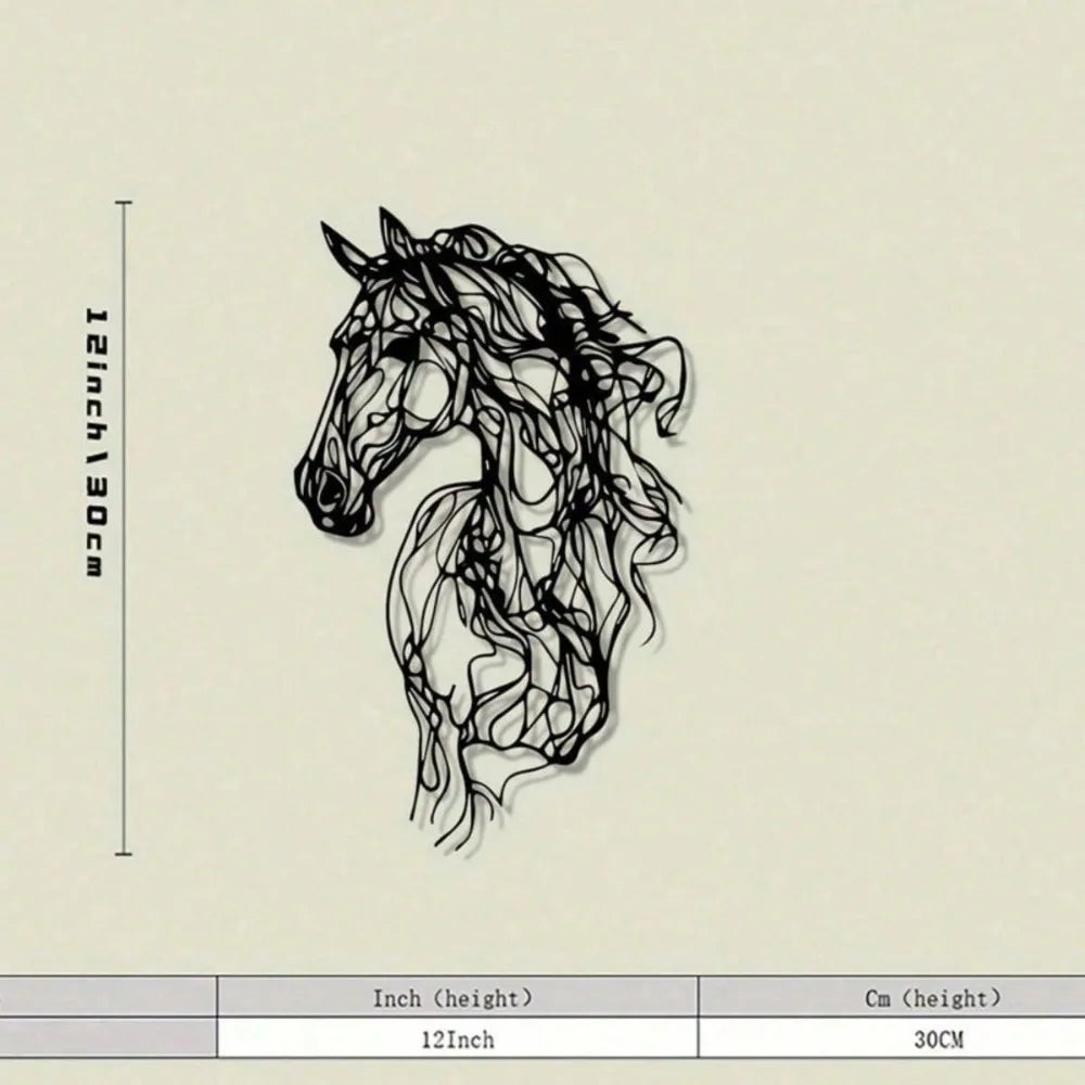 Decoración de pared de caballo de metal, arte de pared de hierro resistente a la intemperie para jardín, patio, interior, regalo de Navidad, decoración moderna para el hogar.
