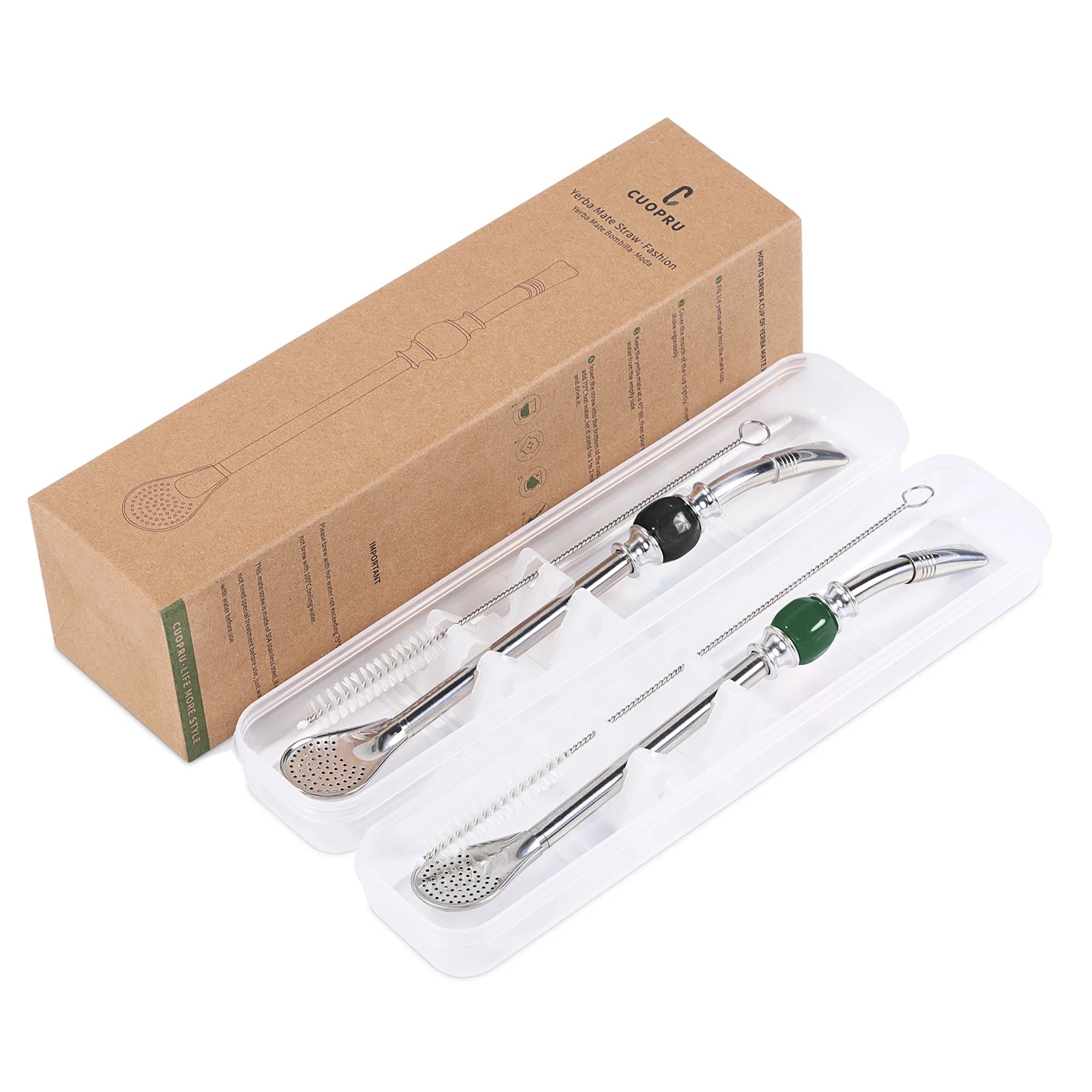 Juego de bombillas de acero inoxidable para té de yerba mate, pajitas reutilizables con filtro y cuchara, accesorio para bebidas de bar.