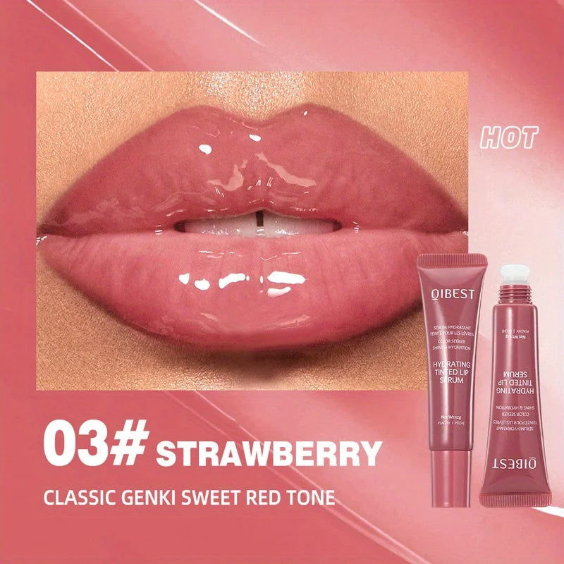 Brillo labial de color, líquido hidratante y humectante, bálsamo labial ligero y brillante, brillo labial hidratante a base de agua.