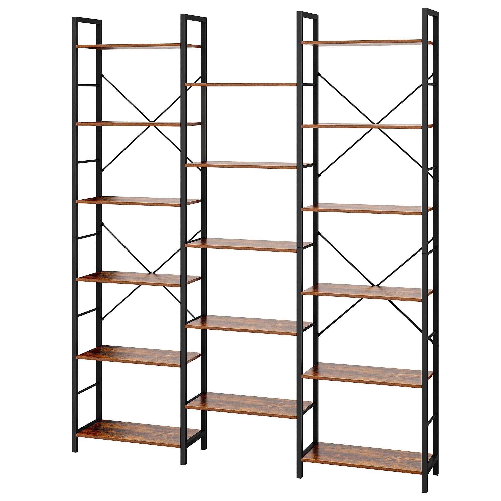Librería, estantería de pie con 17 estantes, espaciado ajustable, estantería para libros con estructura metálica, para sala de estar o dormitorio.