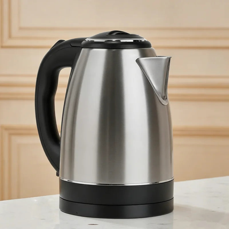 Hervidor eléctrico de acero inoxidable JFBONIN de 1,8 L, 220 V, diseño con base desmontable, resistente a la corrosión, duradero, ideal para el hogar y los viajes.