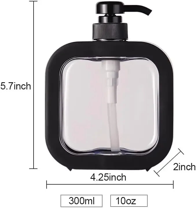 1 dispensador de jabón de baño recargable de 300 ml/500 ml para loción, champú y gel de ducha. Dispensador portátil de viaje con bomba de baño vacía.