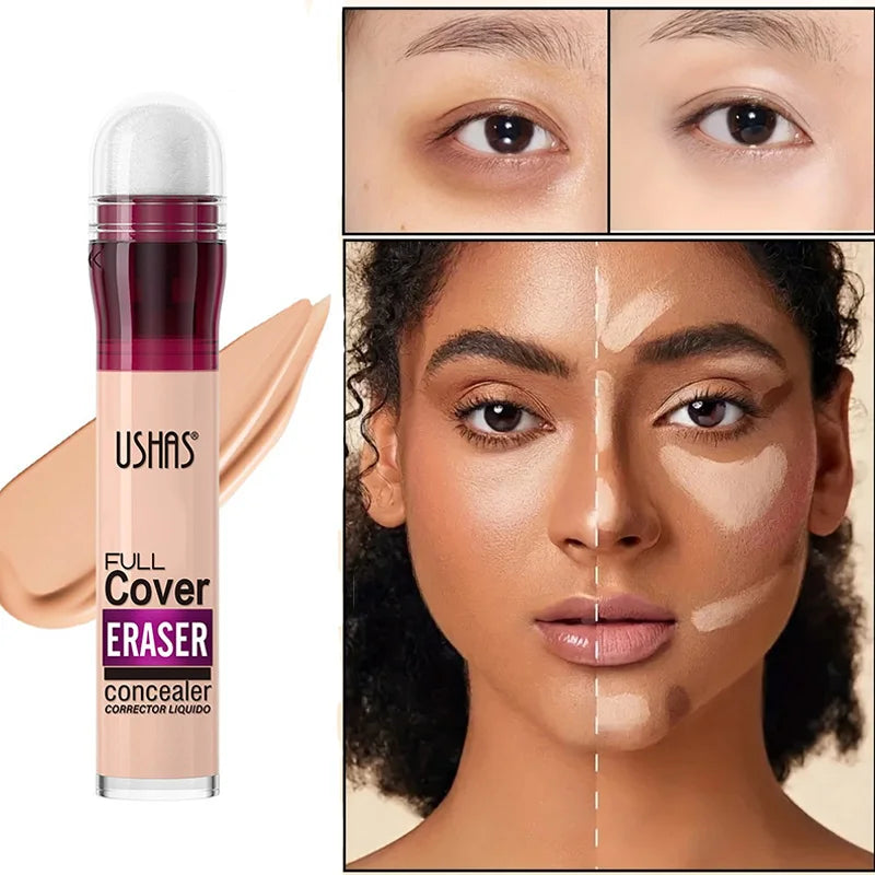 Corrector con cabezal de esponja para ojeras, lágrimas, pecas, acné, pigmentación e imperfecciones, creando una piel de aspecto natural.