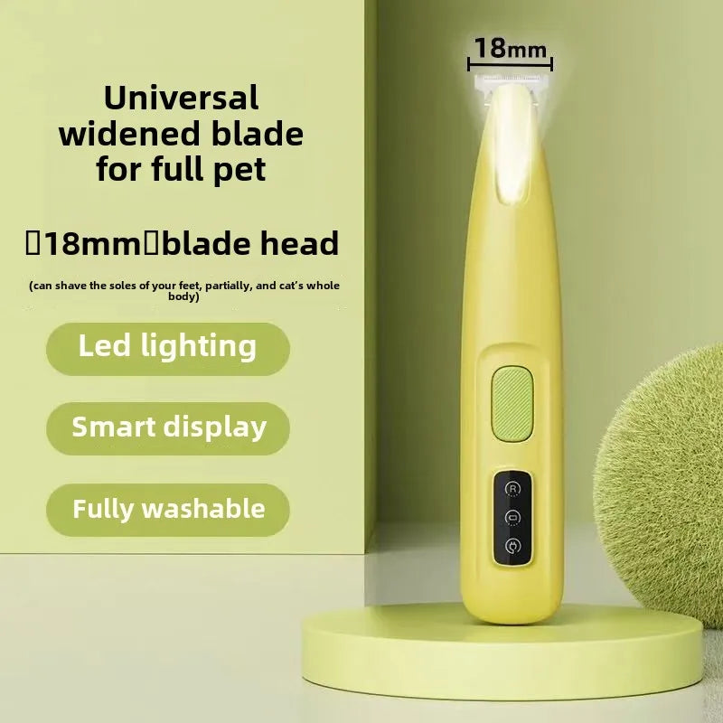 Nueva recortadora de patas para perros con luz LED, totalmente impermeable, recortadora de pelo para mascotas con pantalla LED, cortapelos para perros para aseo, cuchilla ancha de 18 mm.