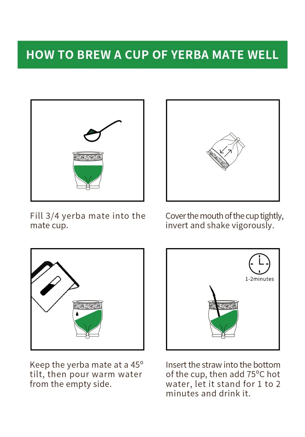 Juego de taza de té argentina de cuero hecho a mano y acero inoxidable 304 con bombilla (pajita) para yerba mate y cepillo de limpieza.