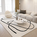 Alfombra de felpa de estilo nórdico para sala de estar, con diseño de arte abstracto, ideal para dormitorio. Alfombra suave de líneas sencillas y gruesa para el hogar.