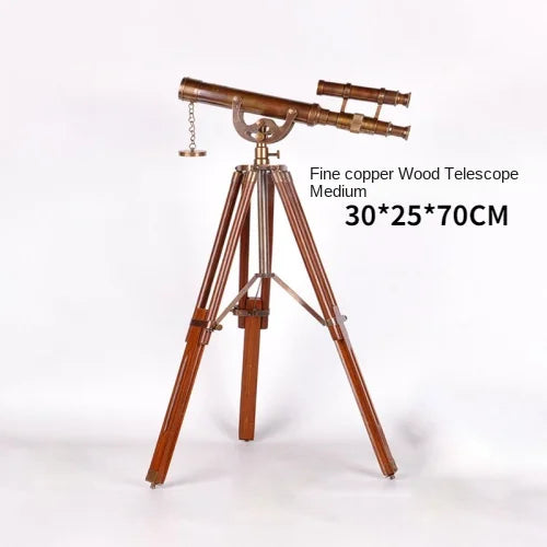 Telescopio de cobre puro, decoración de estilo europeo, americano y francés, decoración clásica suave para villas, oficinas y salas de exposición.