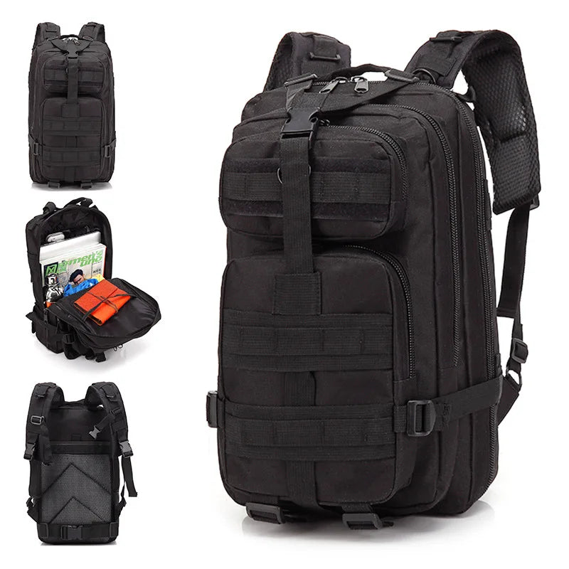 Mochila de senderismo de gran capacidad, multifuncional, para ciclismo al aire libre, táctica, ligera, de 3 piezas, para viajes.