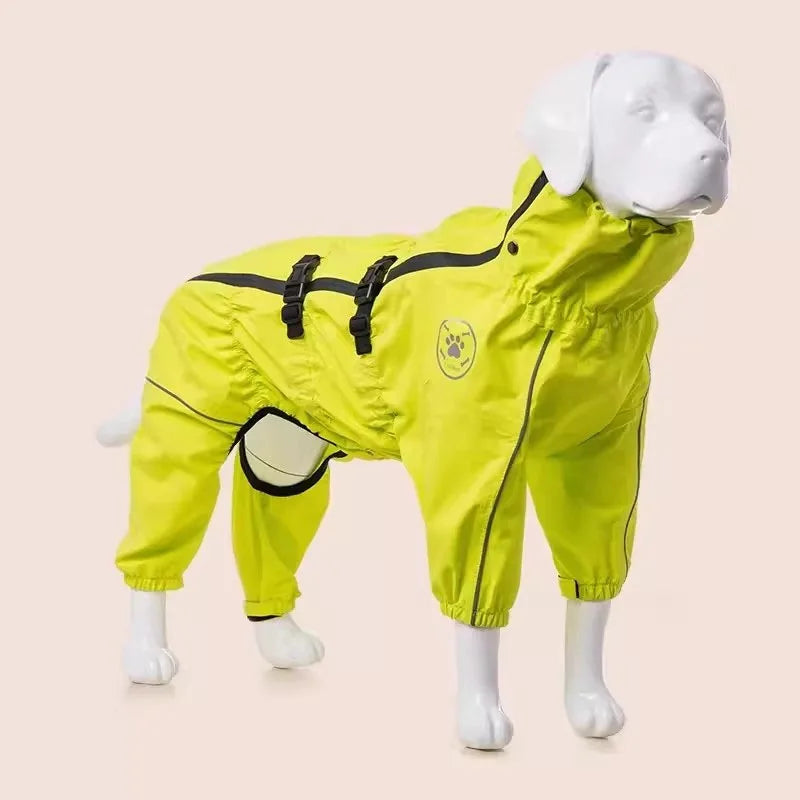 Chaqueta impermeable para perros, abrigo reflectante para la lluvia, monos y enterizos rojos para perros, impermeable de otoño e invierno para perros grandes.