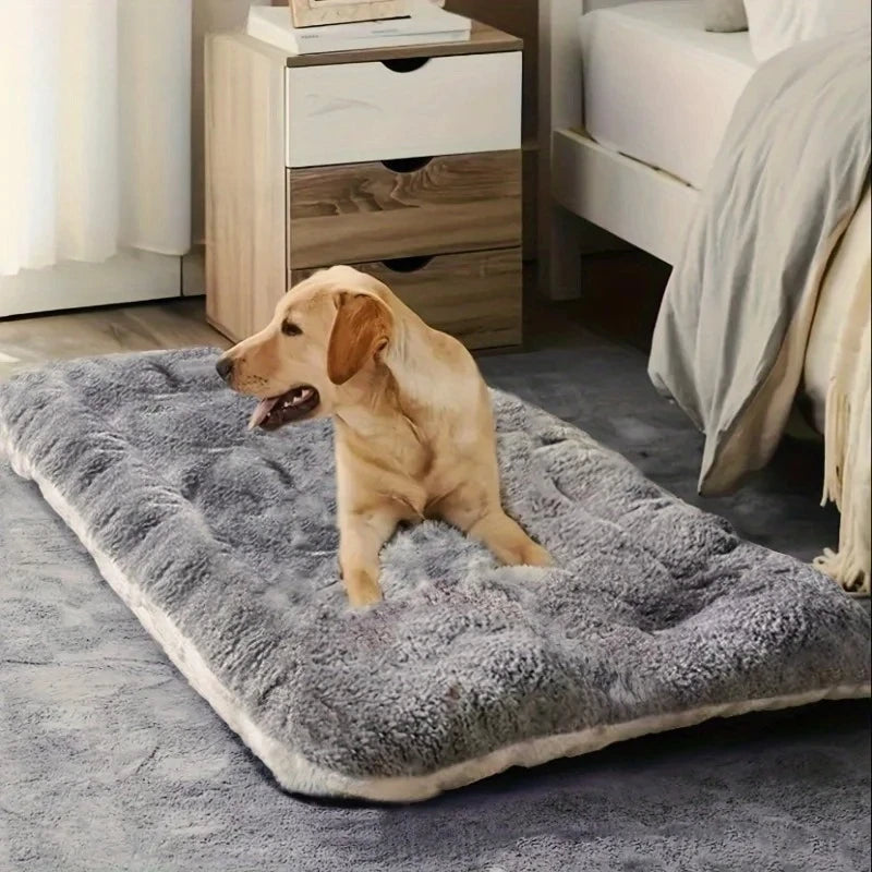 Cama grande de felpa para perros, sofá cama de poliéster supersuave y grueso para mascotas, colchoneta para jaula de perros, cama para perros pequeños, medianos y grandes.