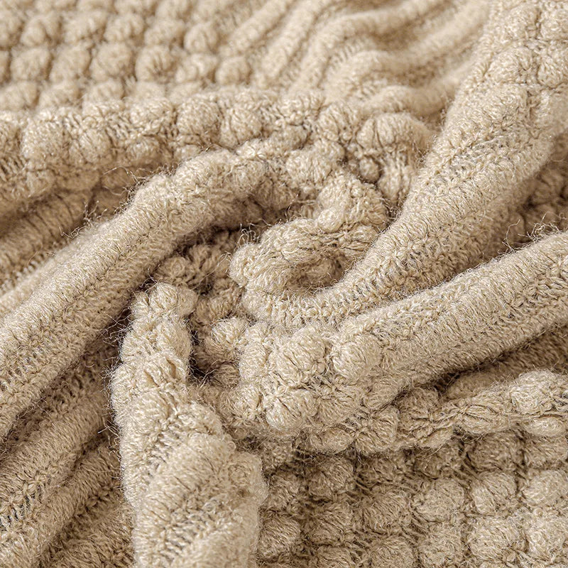 Manta tejida color caqui con borlas, gruesa, de estilo vintage, lujosa, estilo granja, cubrecama extragrande, manta para sofá