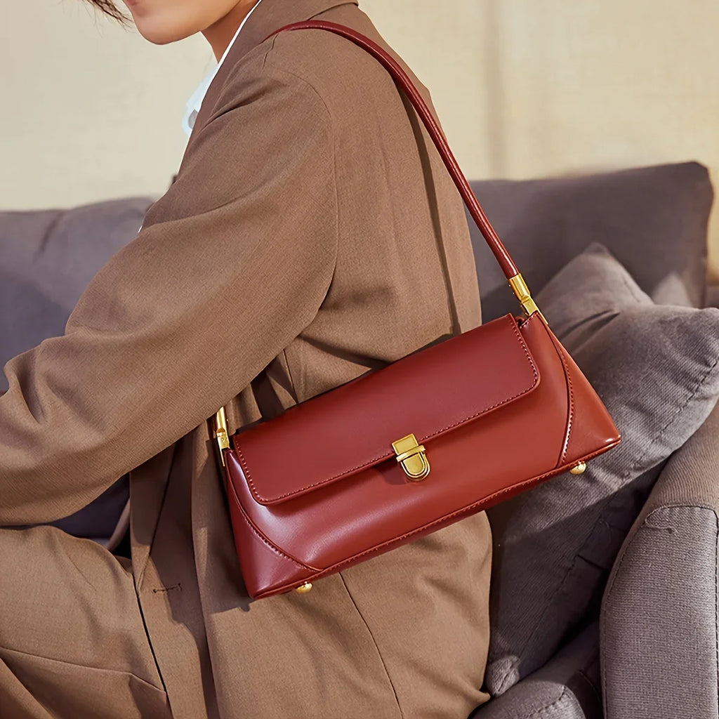 Bolso de mujer vintage, bolso de hombro de material PU, bolso tipo baguette francés, bolso de mano para el brazo, bolso de viaje Hundred