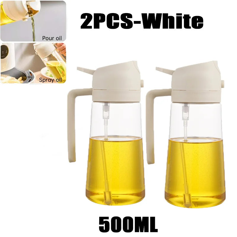 Botella pulverizadora de aceite de 200/300/500 ml para barbacoa, cocina, aceite de oliva, pulverizador de aceite de plástico para hornear, botella vacía, botella de vinagre o pincel de aceite
