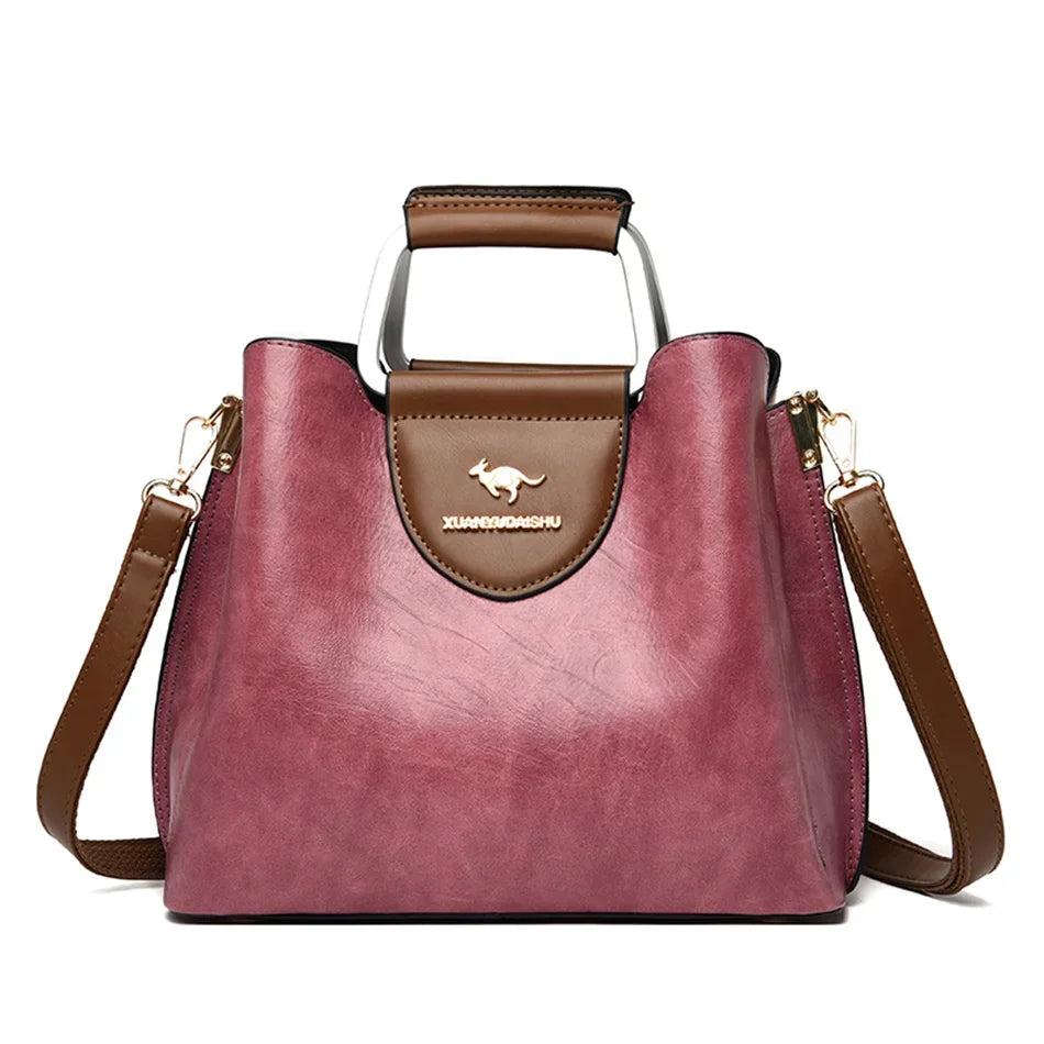 Bolso pequeño de mano de 3 capas de la marca Brand, de piel aceitada, bolsos de lujo para mujer, bolsos de hombro y bandolera de diseñador para mujer.