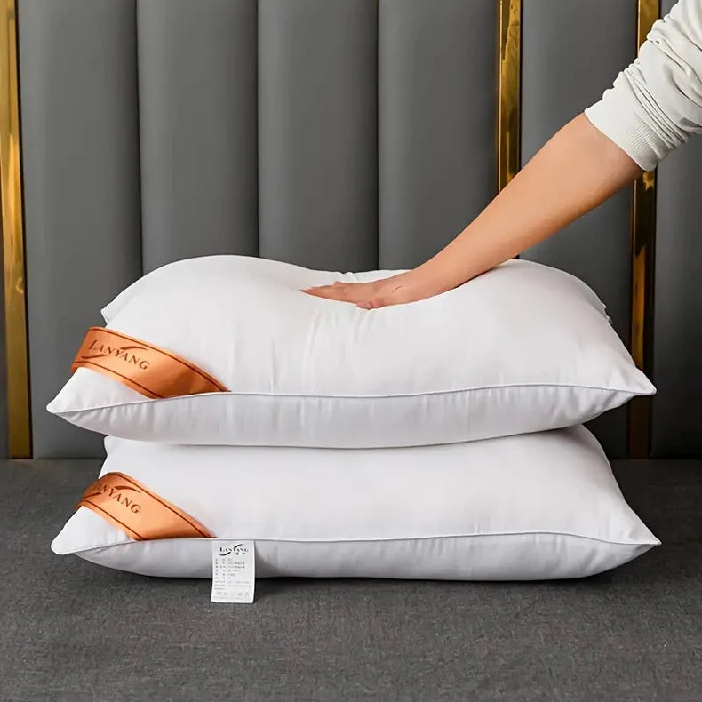 1 almohada blanca de rebote, color liso, suave y cómoda para dormitorio, cama, hotel de 5 estrellas, hogar, individual, para adulto.