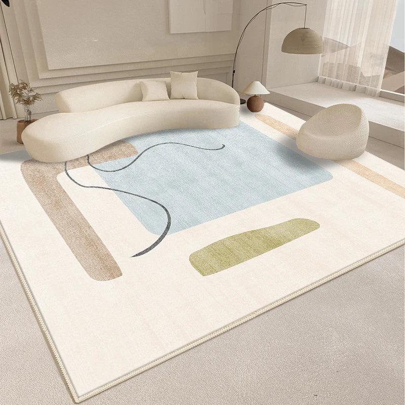 Alfombra de estilo moderno para sala de estar, alfombra mullida y suave para dormitorio, diseño abstracto, alfombra de felpa, alfombra gruesa para el hogar.