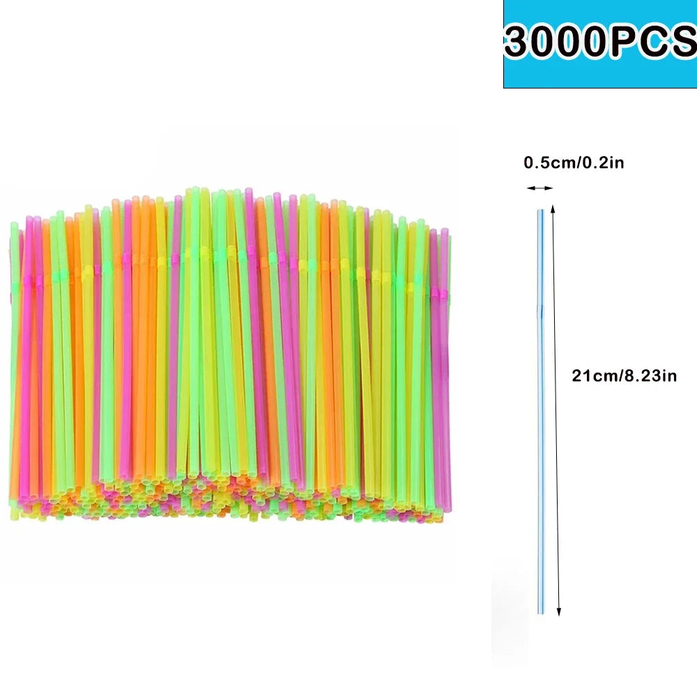 50-3000 unidades de pajitas negras y multicolores para bebidas, cócteles, fiestas, bodas, cocina, accesorios de cocina