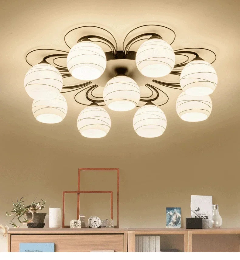Lámpara de techo LED para sala de estar, dormitorio, restaurante, lámpara de araña, hotel americano, estudio, pasillo