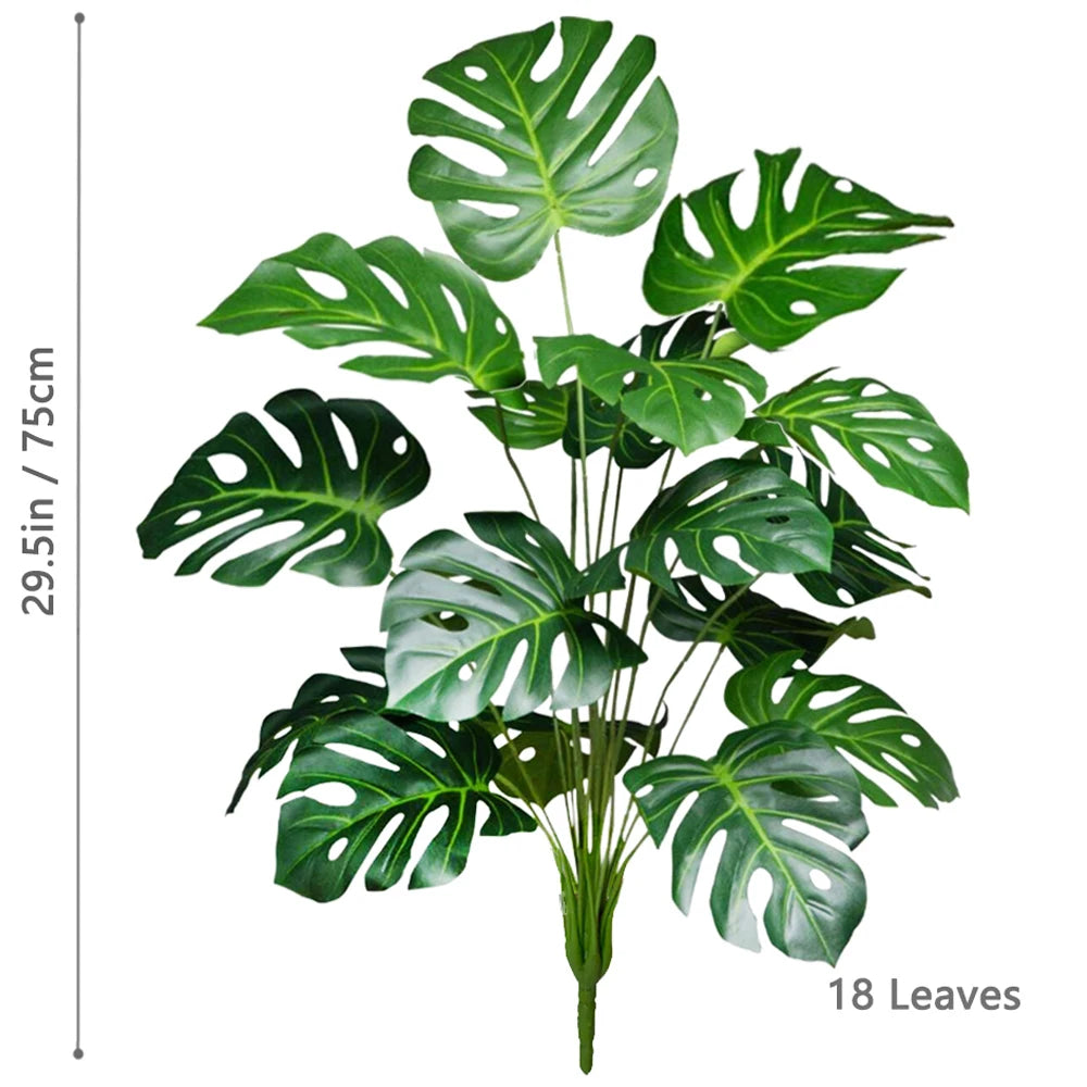 Planta Monstera artificial de 52-104 cm (40,94 pulgadas), palmera falsa de plástico con hojas verdes, ideal para la decoración del hogar, jardín, habitación u oficina.