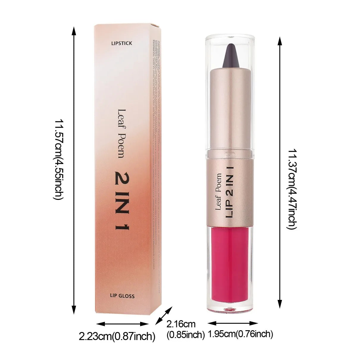 Delineador de labios 2 en 1 cónico degradado, brillo labial nude marrón efecto espejo, delineador de labios mate, resistente al agua, contorno de labios, maquillaje no pegajoso.